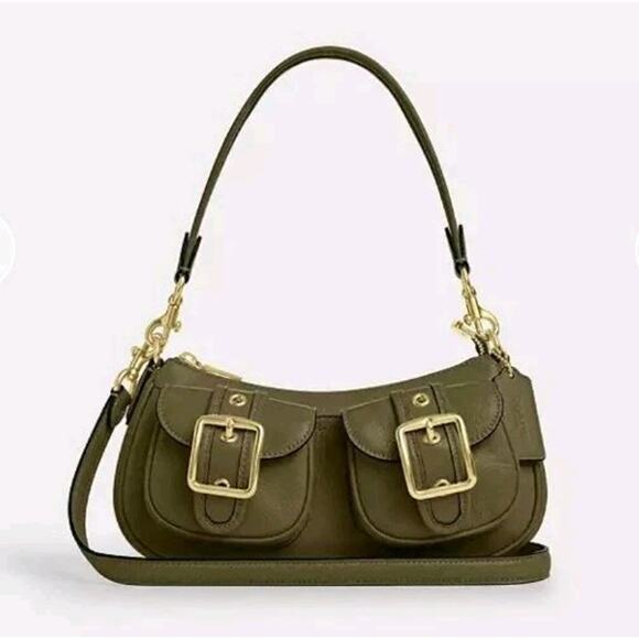 NWT Coach Ashton Baguette Bag CBJ01 Olive Green / Gold - Picture 1 of 6